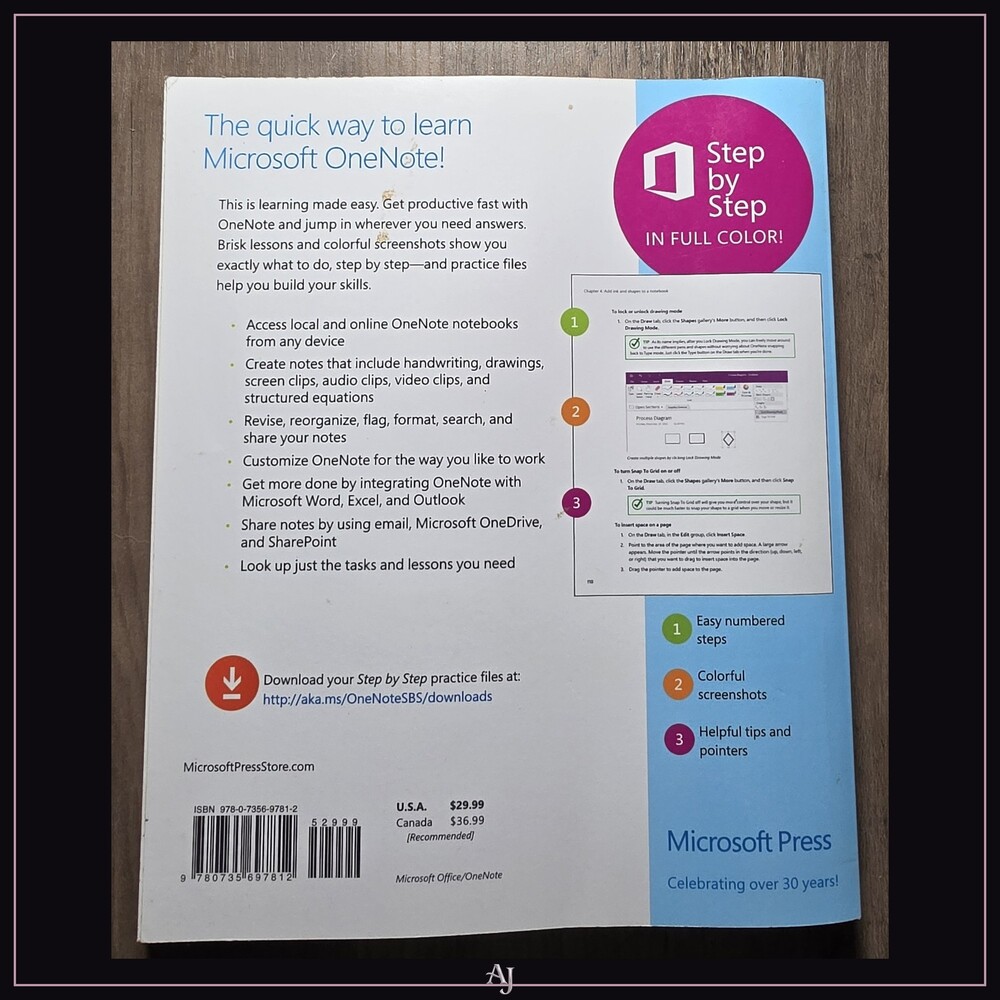 Microsoft OneNote Step by Step Softcover Instruction Book Good Condition - Picture 2 of 2